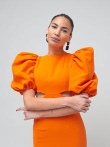 Vestido Rosario Midi - Naranja